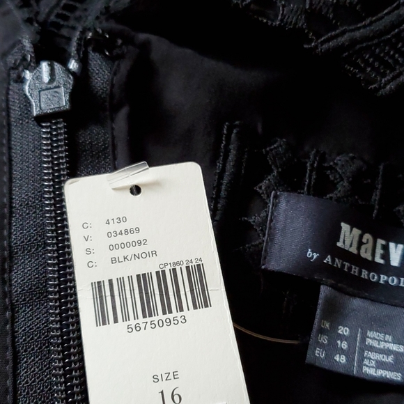 Anthropologie Taleen Lace Midi Dress Maeve black16 - Picture 7 of 14